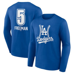 Freddie Freeman Los Angeles Dodgers Fastball Player Name & Number Long Sleeve T-Shirt Royal