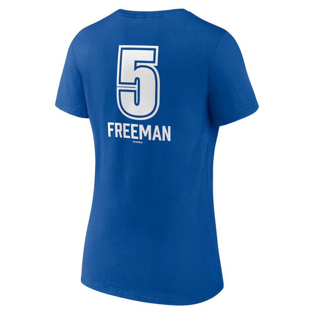 Freddie Freeman Los Angeles Dodgers Women's Fastball Player Name & Number V-Neck T-Shirt Royal