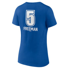 Freddie Freeman Los Angeles Dodgers Women's Fastball Player Name & Number V-Neck T-Shirt Royal