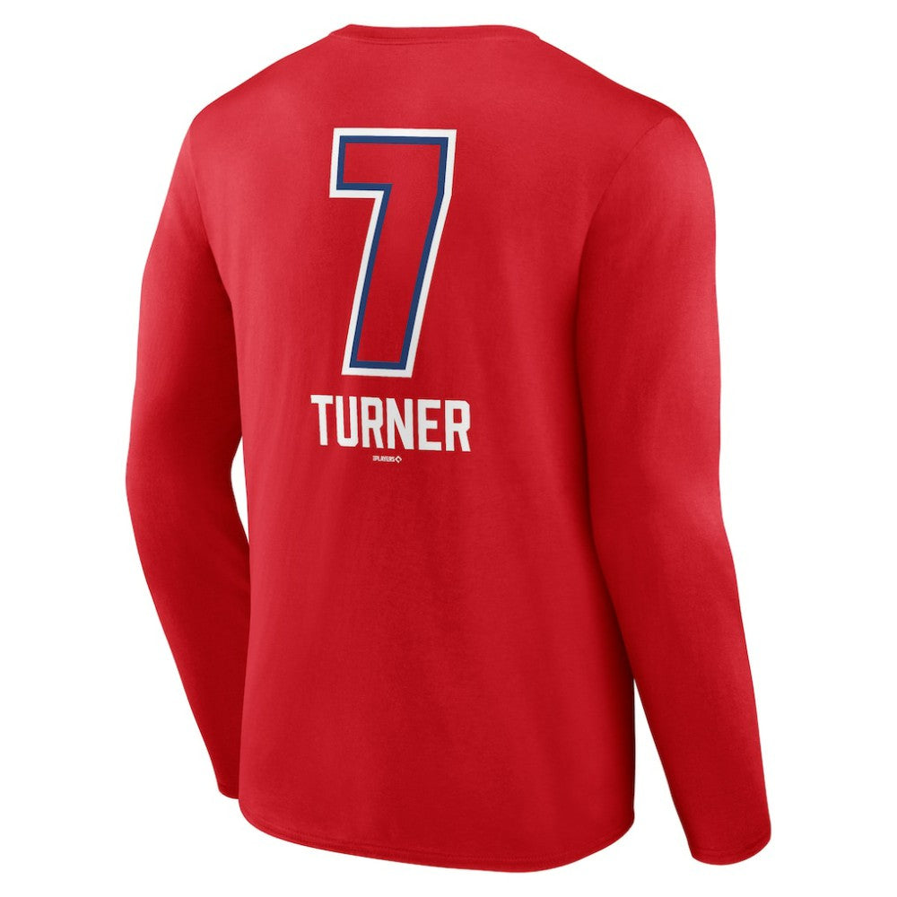 Trea Turner Philadelphia Phillies Fastball Player Name & Number Long Sleeve T-Shirt Red