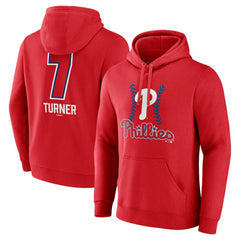 Trea Turner Philadelphia Phillies Fastball Player Name & Number Pullover Hoodie Red
