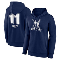Anthony Volpe New York Yankees Women's Fastball Player Name & Number Pullover Hoodie Navy