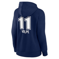 Anthony Volpe New York Yankees Women's Fastball Player Name & Number Pullover Hoodie Navy