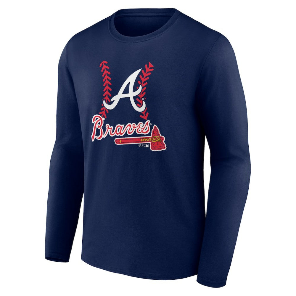 Ozzie Albies Atlanta Braves Fastball Player Name & Number Long Sleeve T-Shirt Navy