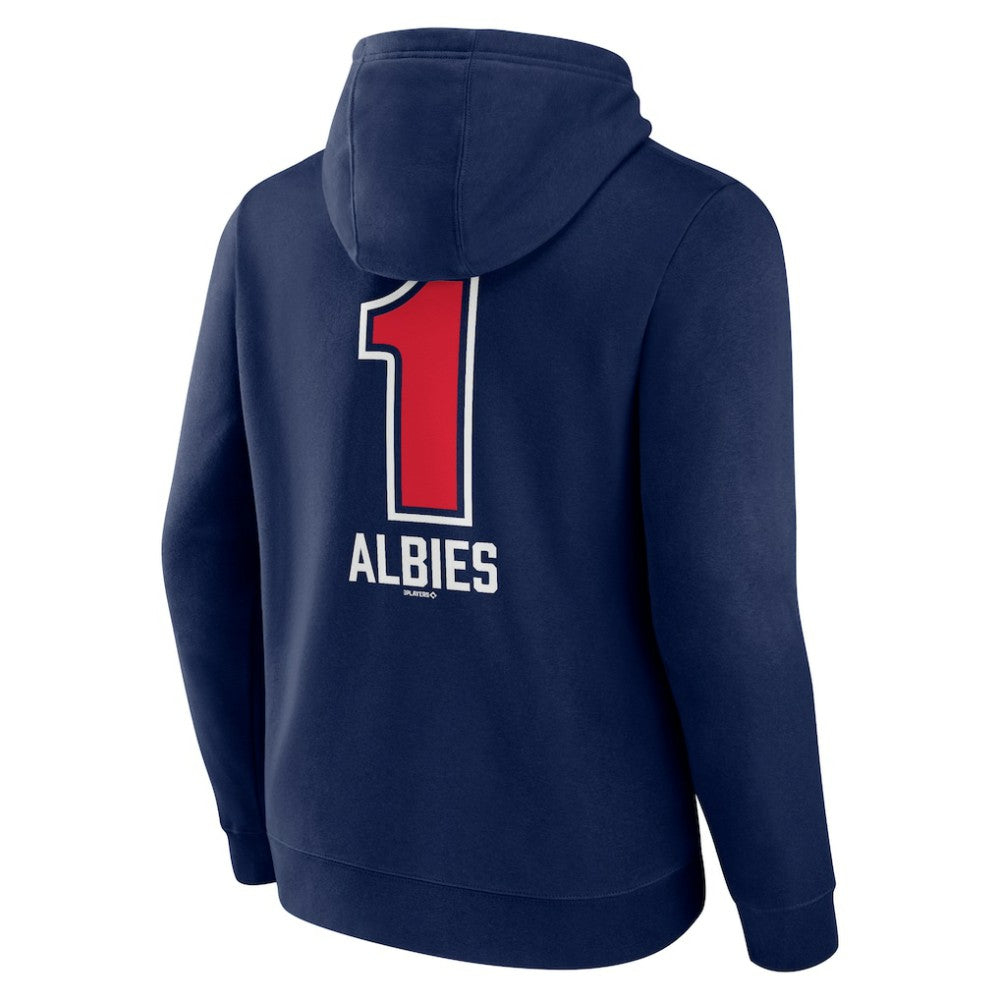 Ozzie Albies Atlanta Braves Fastball Player Name & Number Pullover Hoodie Navy