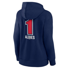 Ozzie Albies Atlanta Braves Women's Fastball Player Name & Number Pullover Hoodie Navy