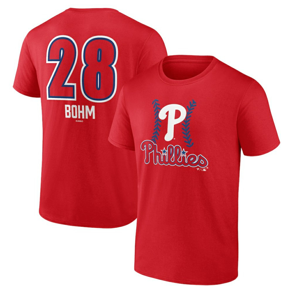 Alec Bohm Philadelphia Phillies Fastball Player Name & Number T-Shirt Red