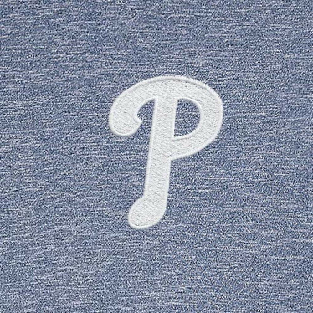 Philadelphia Phillies Antigua Hunk Quarter-Zip Top Heather Navy