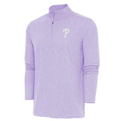 Philadelphia Phillies Antigua Hunk Quarter-Zip Top Lavender