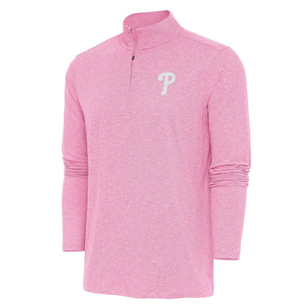 Philadelphia Phillies Antigua Hunk Quarter-Zip Top Pink