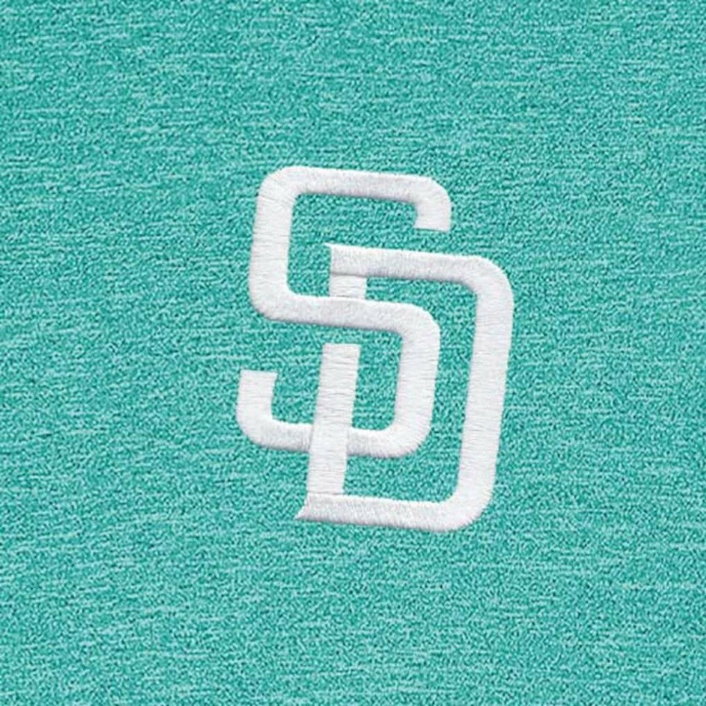 San Diego Padres Antigua Hunk Quarter-Zip Top Heather Aqua