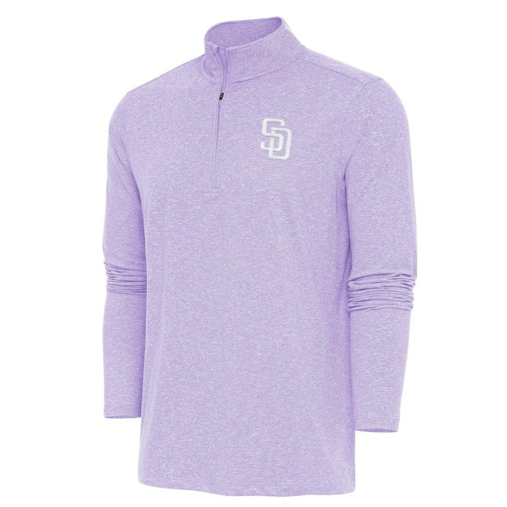 San Diego Padres Antigua Hunk Quarter-Zip Top Lavender