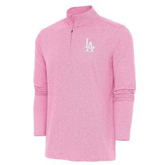 Los Angeles Dodgers Antigua Hunk Quarter-Zip Top Pink