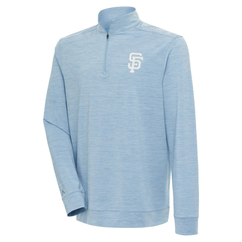 San Francisco Giants Antigua Bright Quarter-Zip Pullover Top Light Blue