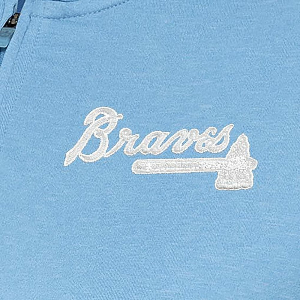 Atlanta Braves Antigua Women's Mentor Quarter-Zip Pullover Top Light Blue