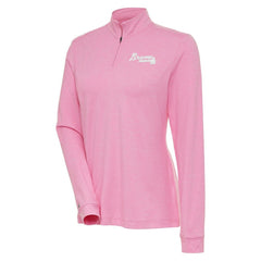 Atlanta Braves Antigua Women's Mentor Quarter-Zip Pullover Top Pink