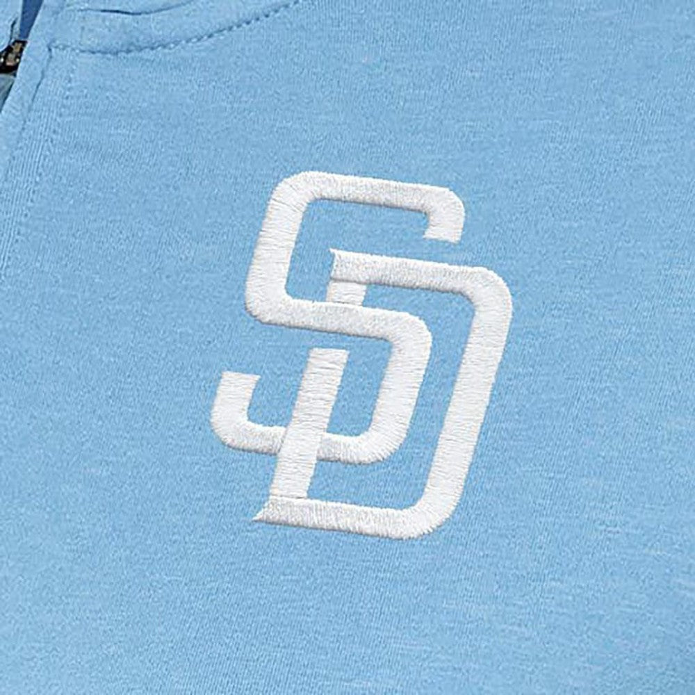 San Diego Padres Antigua Women's Mentor Quarter-Zip Pullover Top Light Blue