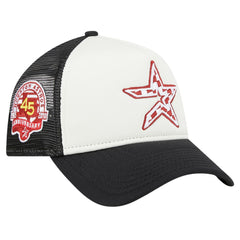 Houston Astros Checkered Flag A-Frame Trucker 9FORTY Adjustable Hat White/Black | New Era