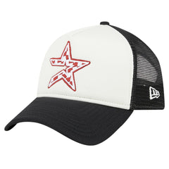 Houston Astros Checkered Flag A-Frame Trucker 9FORTY Adjustable Hat White/Black | New Era