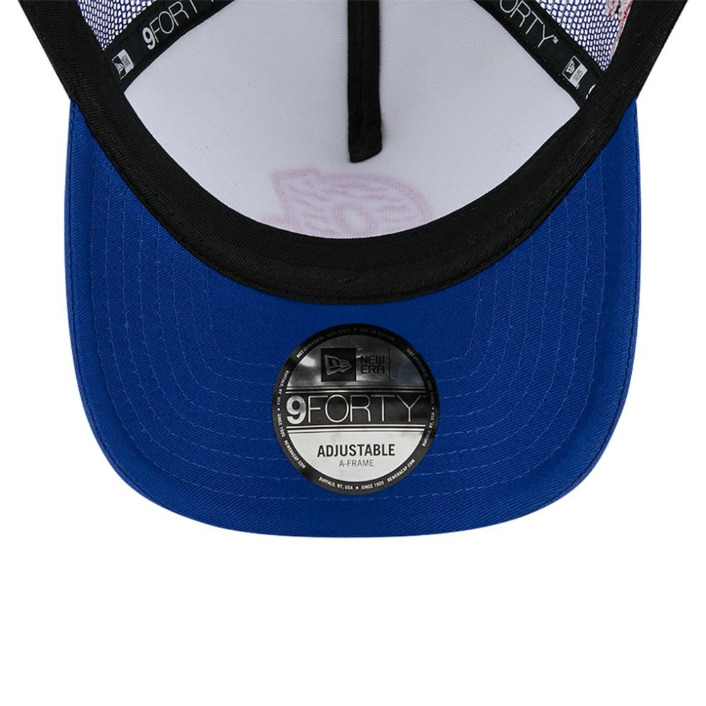 Atlanta Braves Checkered Flag A-Frame Trucker 9FORTY Adjustable Hat White/Royal | New Era