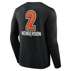 Gunnar Henderson Baltimore Orioles Fastball Player Name & Number Long Sleeve T-Shirt Black