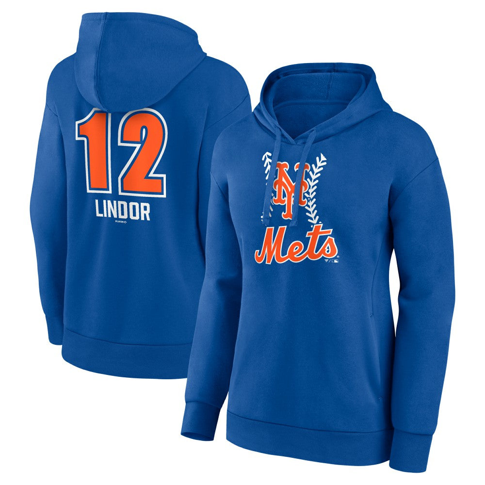 Francisco Lindor New York Mets Women's Fastball Player Name & Number Pullover Hoodie Royal