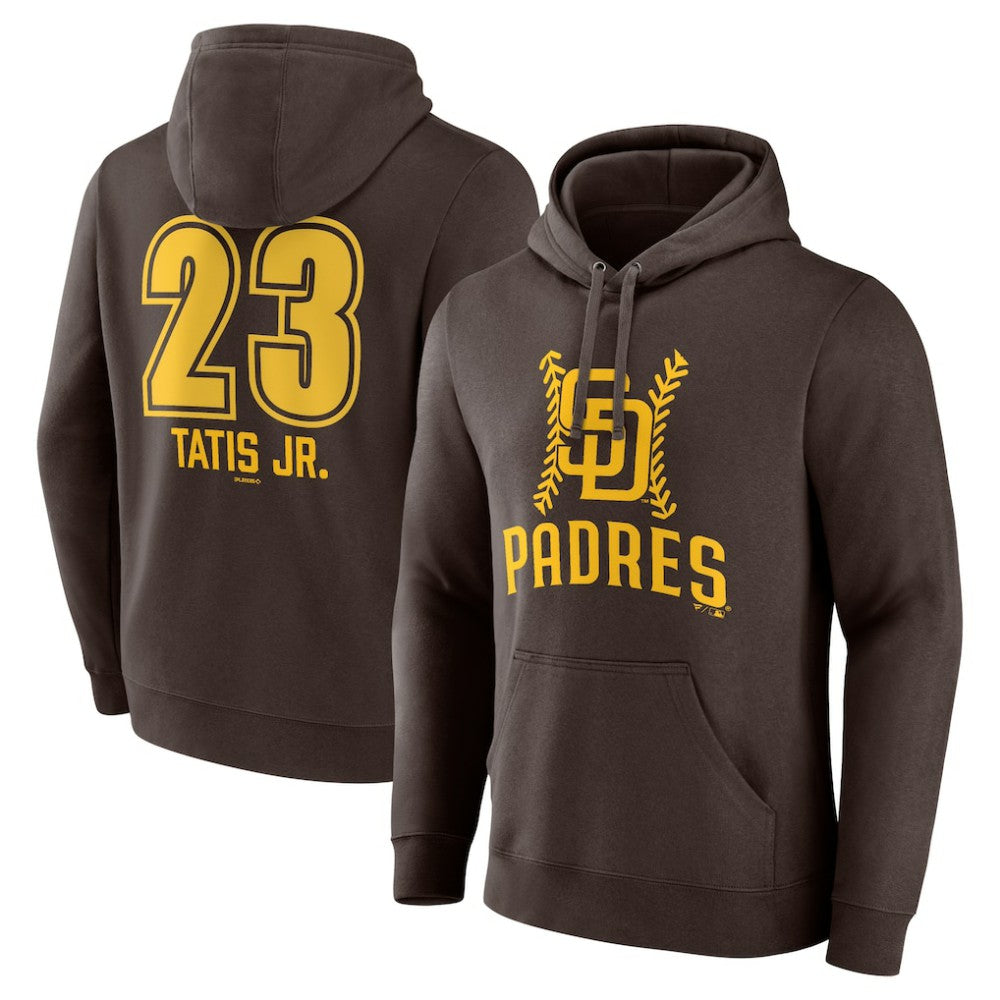 Fernando Tatis Jr. San Diego Padres Fastball Player Name & Number Pullover Hoodie Brown