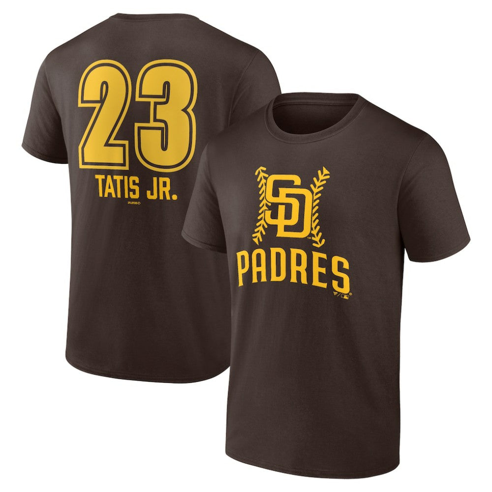 Fernando Tatis Jr. San Diego Padres Fastball Player Name & Number T-Shirt Brown