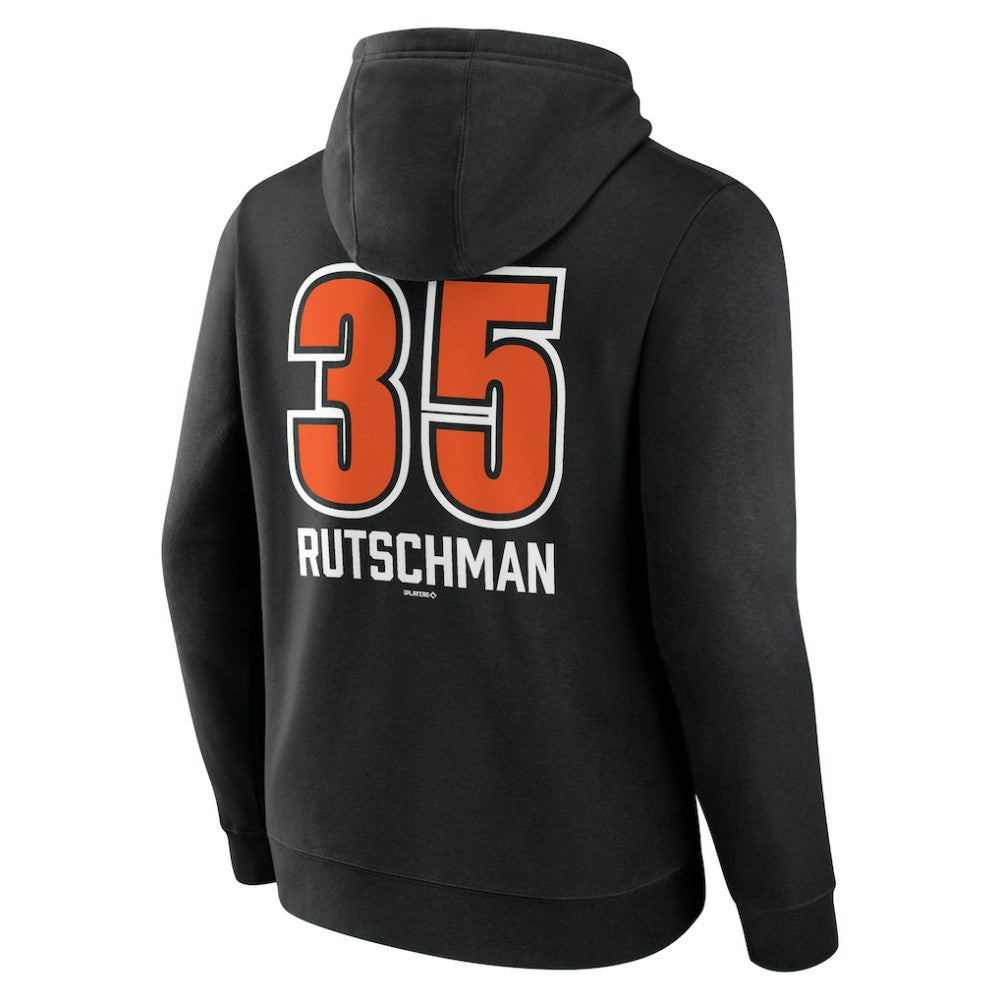 Adley Rutschman Baltimore Orioles Fastball Player Name & Number Pullover Hoodie Black