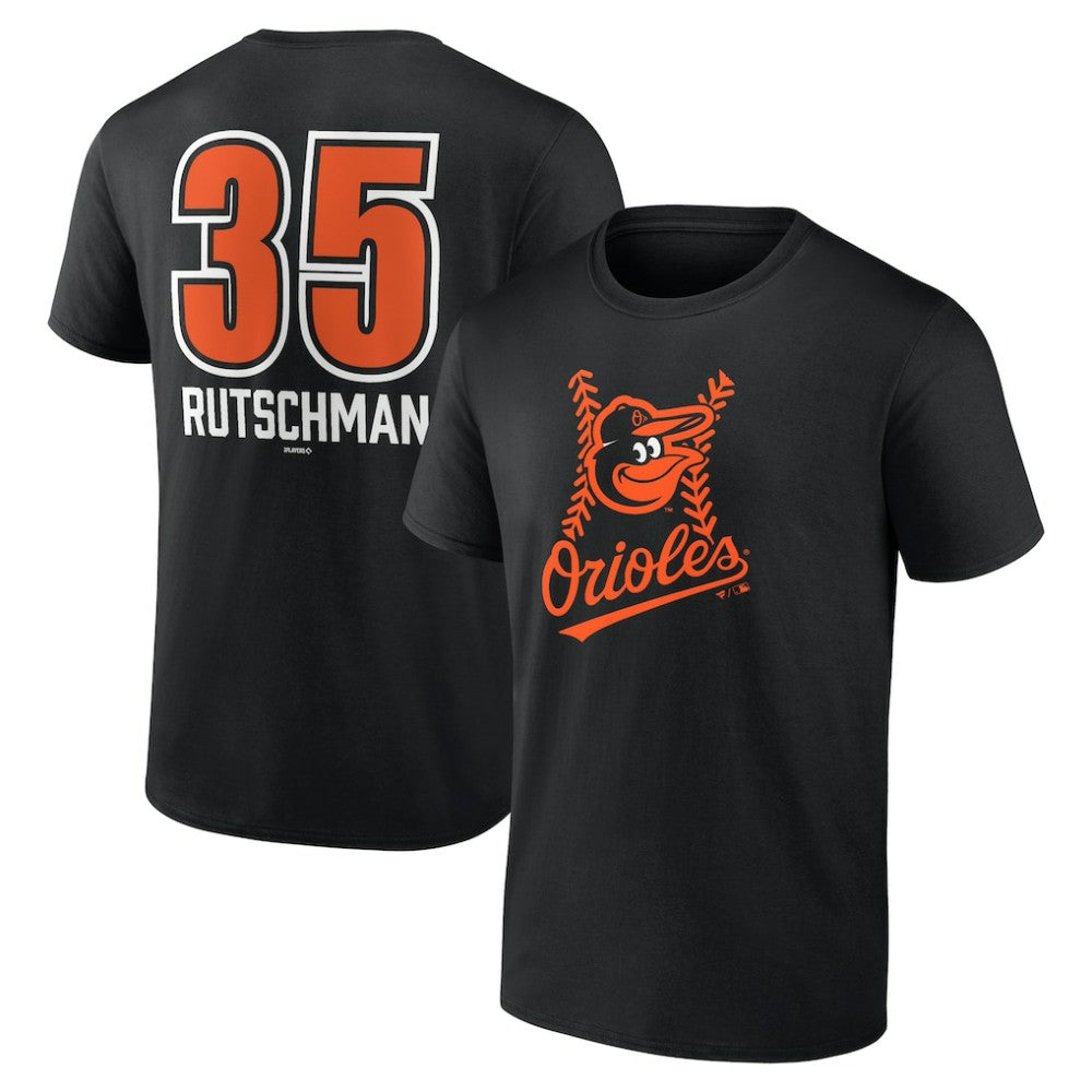 Adley Rutschman Baltimore Orioles Fastball Player Name & Number T-Shirt Black