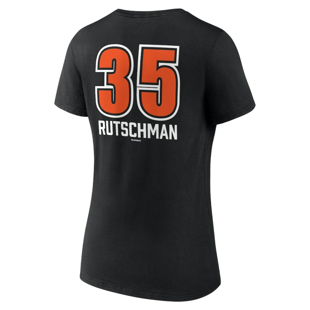 Adley Rutschman Baltimore Orioles Women's Fastball Player Name & Number V-Neck T-Shirt Black