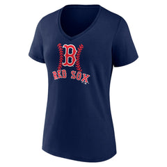 Jarren Duran Boston Red Sox Women's Fastball Player Name & Number V-Neck T-Shirt Navy