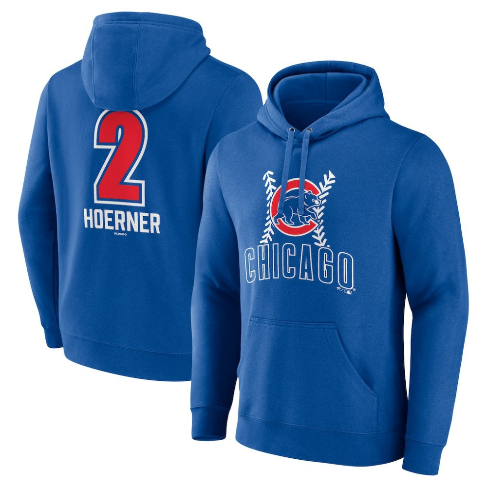 Nico Hoerner Chicago Cubs Fastball Player Name & Number Pullover Hoodie Royal