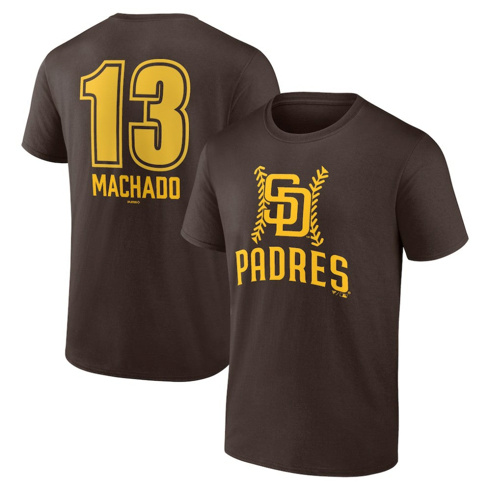 Manny Machado San Diego Padres Fastball Player Name & Number T-Shirt Brown