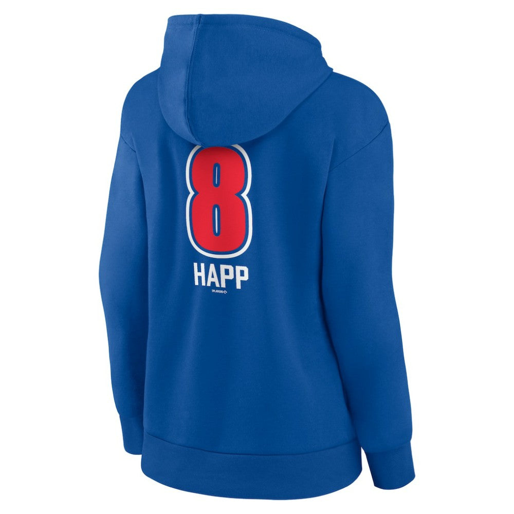 Ian Happ Chicago Cubs Women's Fastball Player Name & Number Pullover Hoodie Royal