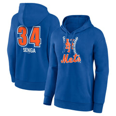 Kodai Senga New York Mets Women's Fastball Player Name & Number Pullover Hoodie Royal