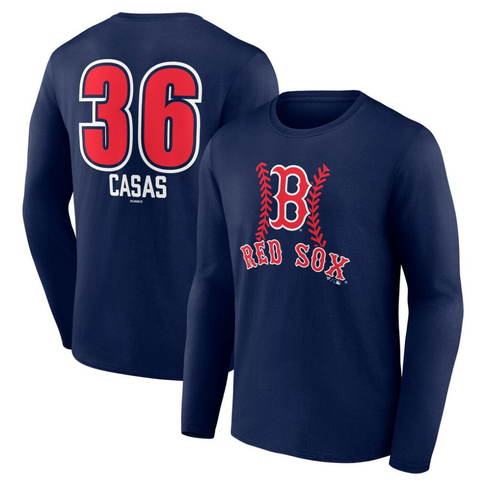 Triston Casas Boston Red Sox Fastball Player Name & Number Long Sleeve T-Shirt Navy