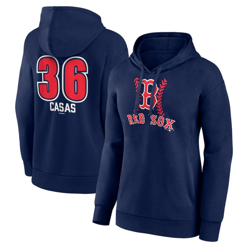 Triston Casas Boston Red Sox Women's Fastball Player Name & Number Pullover Hoodie Navy