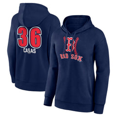 Triston Casas Boston Red Sox Women's Fastball Player Name & Number Pullover Hoodie Navy