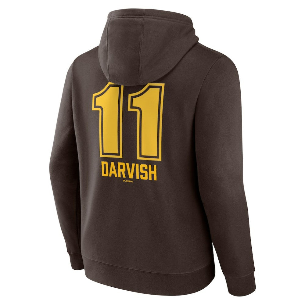 Yu Darvish San Diego Padres Fastball Player Name & Number Pullover Hoodie Brown