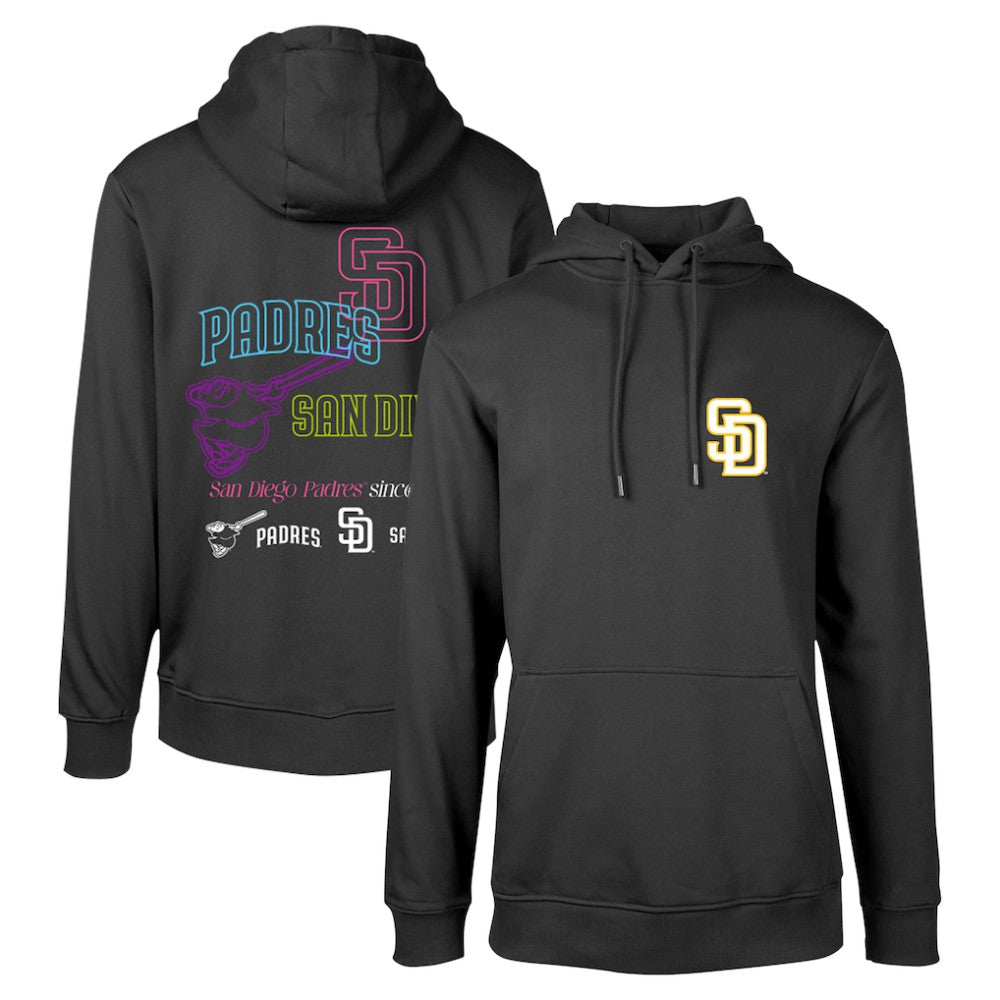 San Diego Padres Levelwear Podium Vintage Pullover Hoodie Black