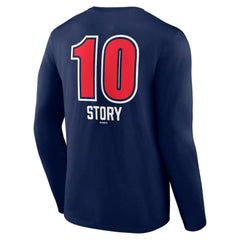 Trevor Story Boston Red Sox Fastball Player Name & Number Long Sleeve T-Shirt Navy