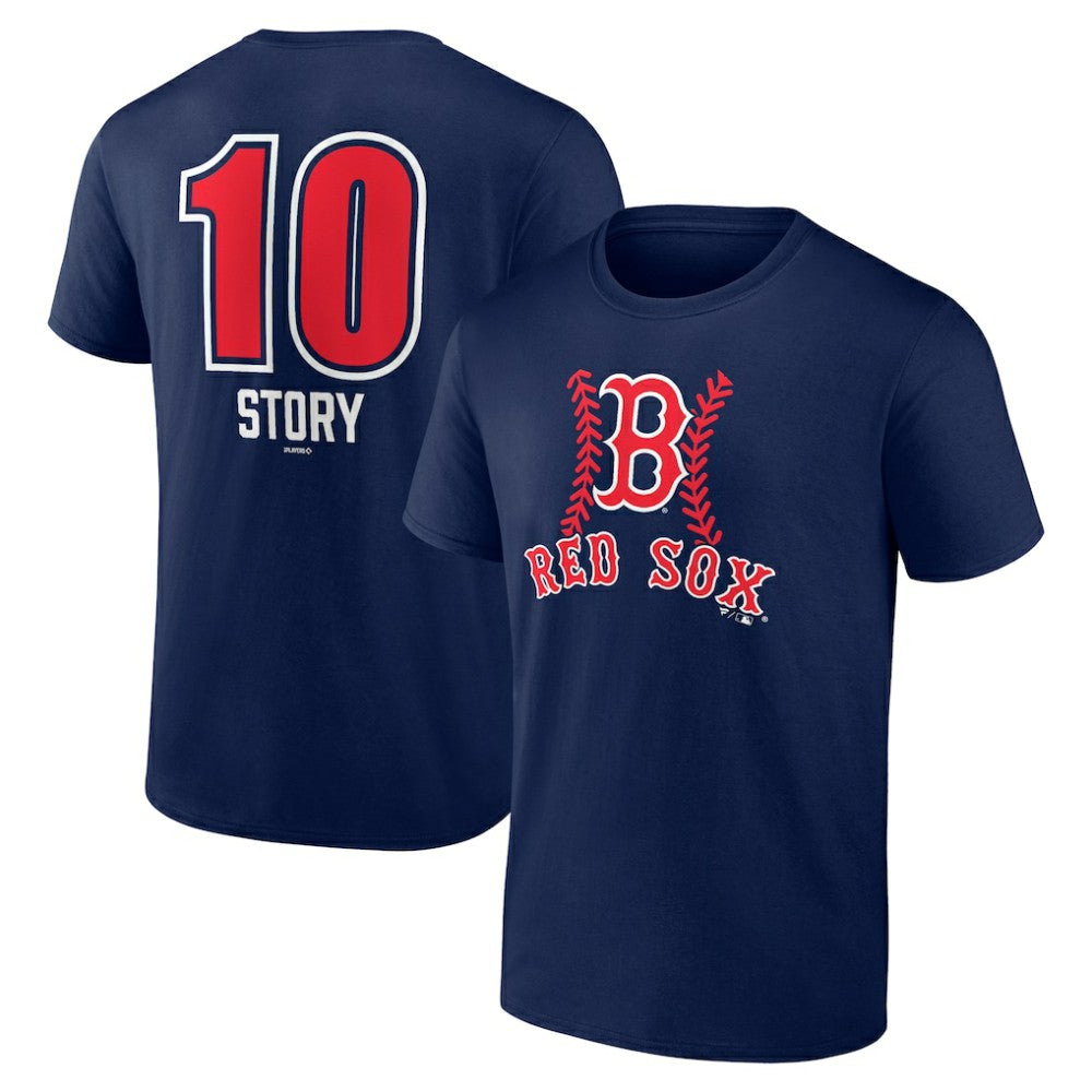 Trevor Story Boston Red Sox Fastball Player Name & Number T-Shirt Navy