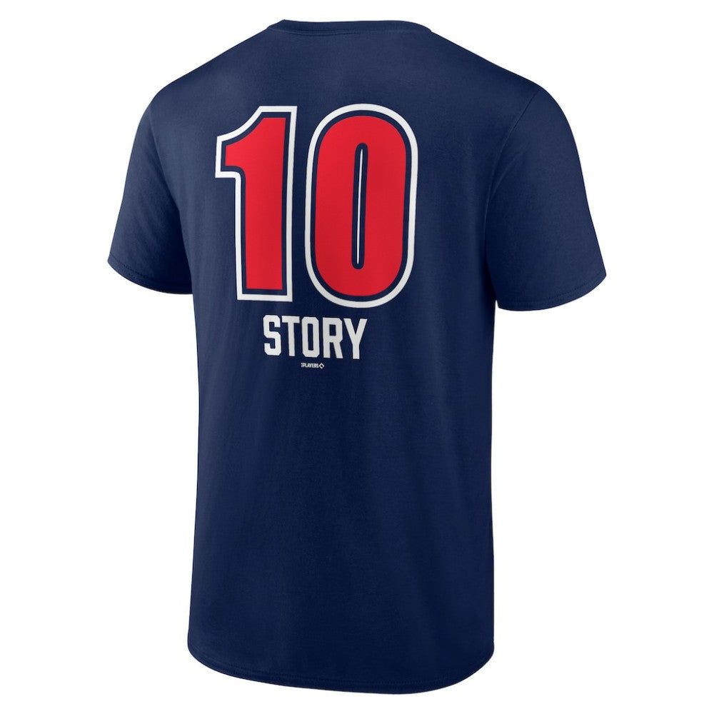 Trevor Story Boston Red Sox Fastball Player Name & Number T-Shirt Navy