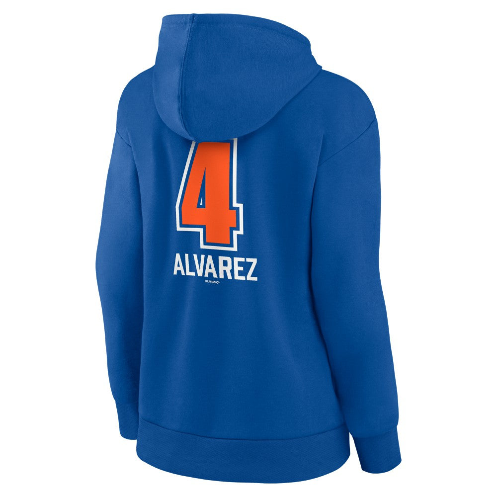 Francisco Alvarez New York Mets Women's Fastball Player Name & Number Pullover Hoodie Royal