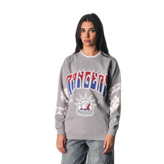 New York Rangers The Wild Collective Unisex Tie-Dye Double Collar Pullover Sweatshirt Gray