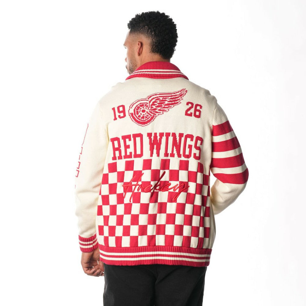 Detroit Red Wings The Wild Collective Unisex Jacquard Full-Zip Sweater Cream