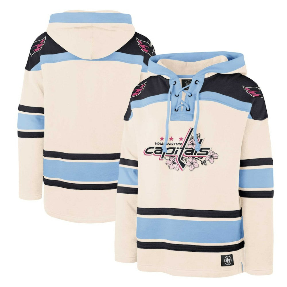 Washington Capitals '47 Cherry Blossom Lacer Pullover Hoodie Cream