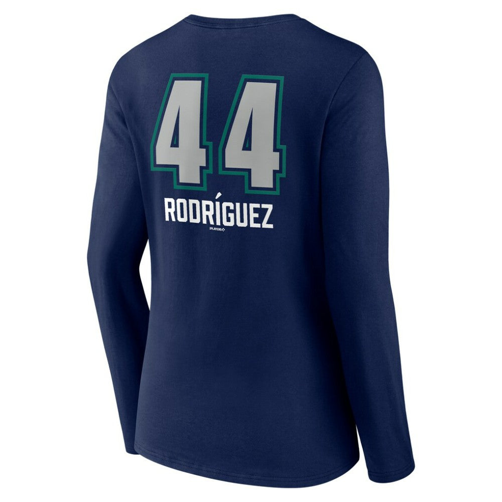 Julio Rodríguez Seattle Mariners Women's Name & Number Fastball V-Neck Long Sleeve T-Shirt Navy