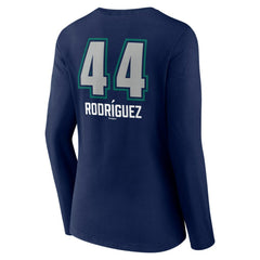 Julio Rodríguez Seattle Mariners Women's Name & Number Fastball V-Neck Long Sleeve T-Shirt Navy